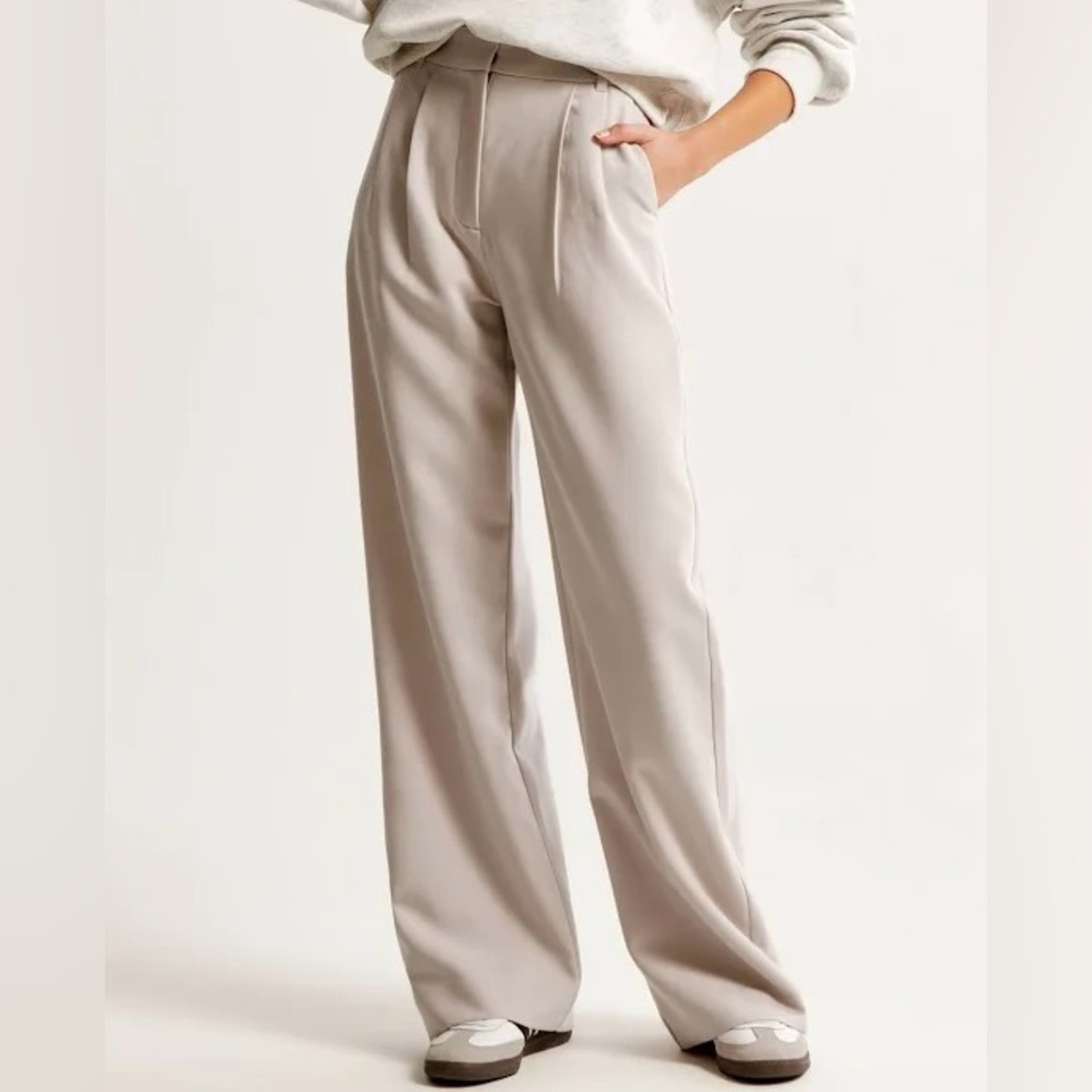 Abercrombie & Fitch Cream Wide Leg Pants
